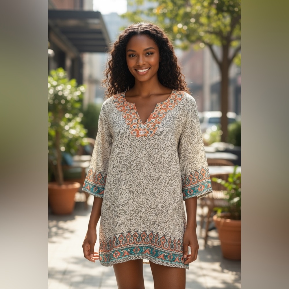 Lucky Brand Women's Multicolor Bohemian tunic dress, Medium